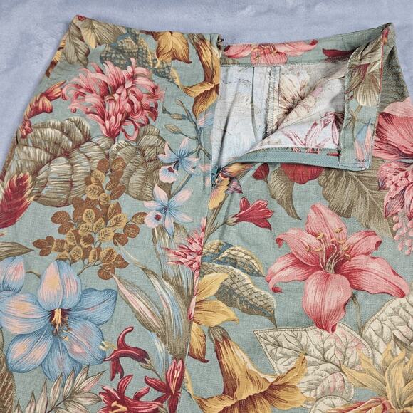 Vintage Pine Cove Midi Skirt Womens 2 Floral Cottagecore Artsy Straight Cotton - Picture 11 of 14
